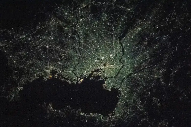 Tokyo at night, seen from the International Space Station